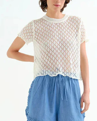 Open Weave Top in White - Image 2