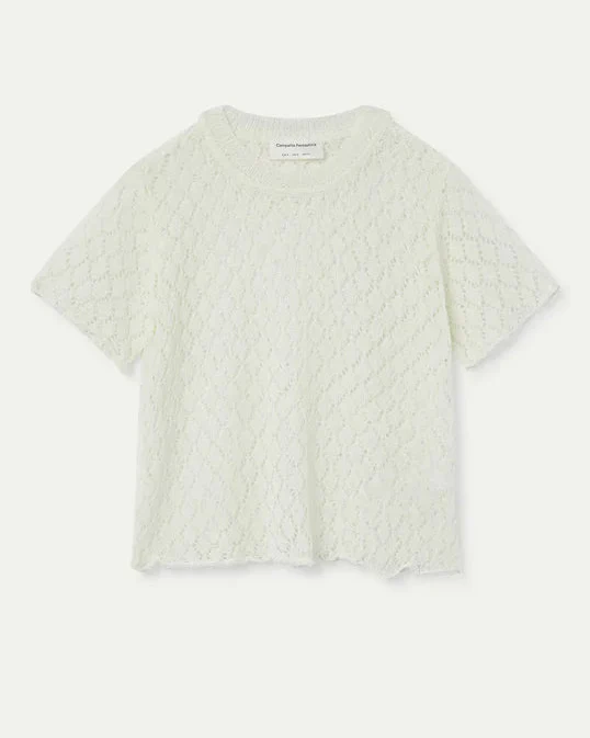 Open Weave Top in White - Image 4