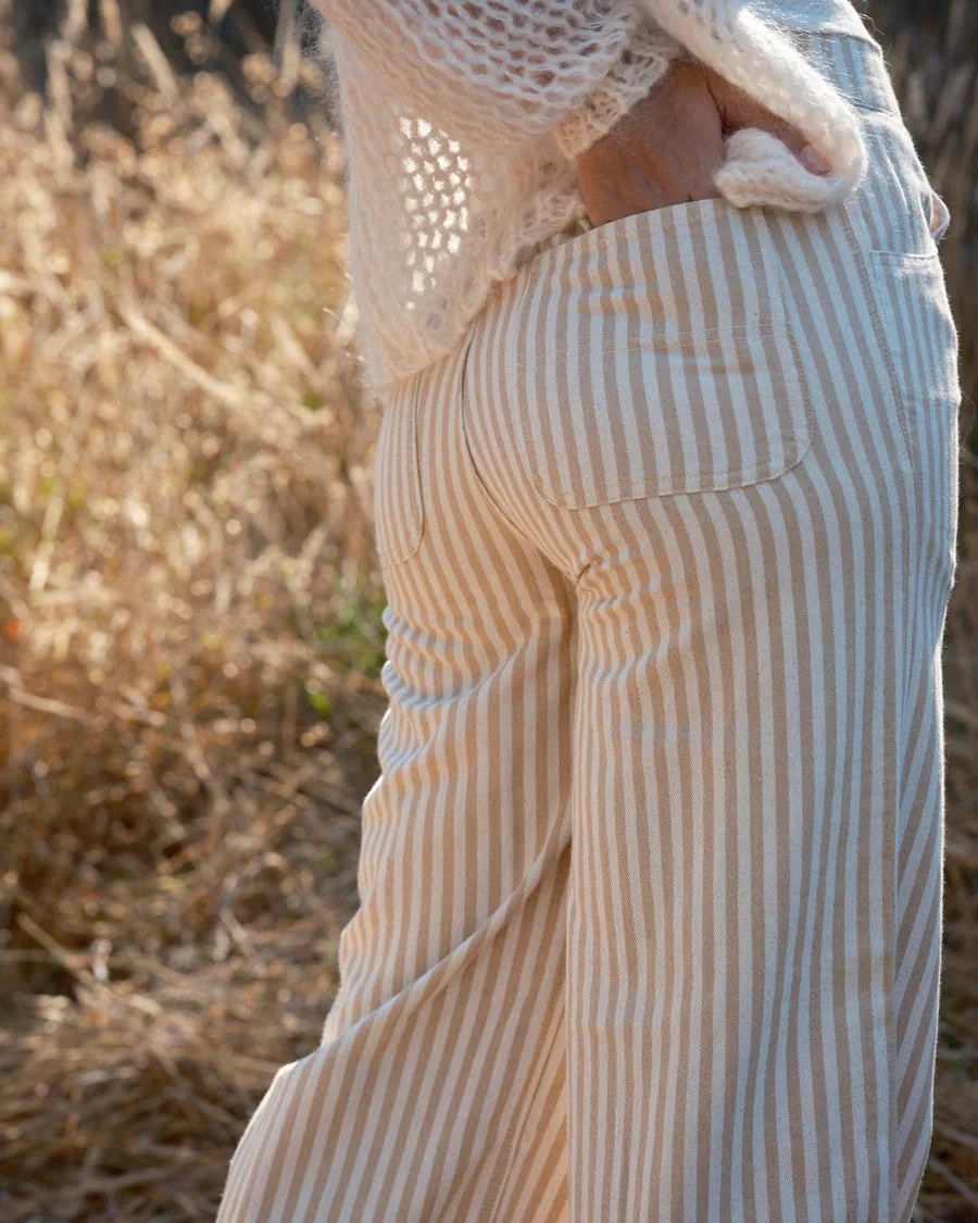 Parker Pants in Tan Stripe - Image 2