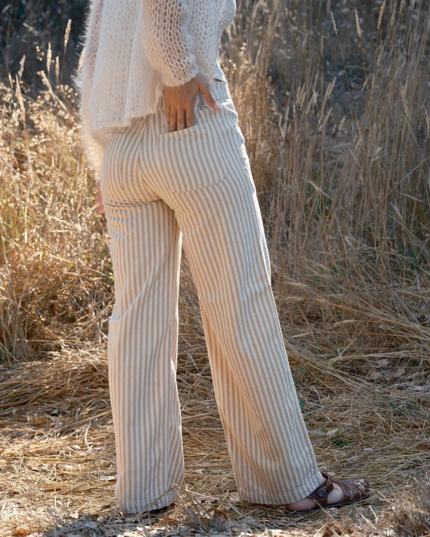 Parker Pants in Tan Stripe - Image 3