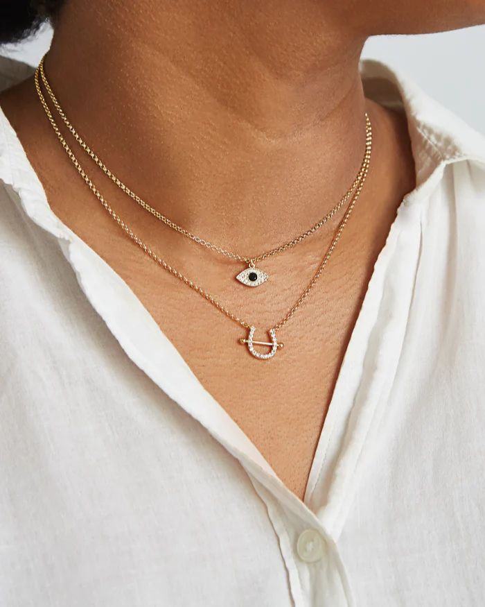 Pave Evil Eye Gold Necklace - Image 3