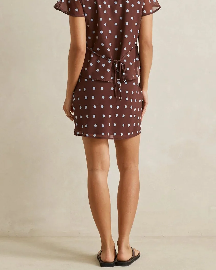 Penny Mini Skirt in Chocolate - Image 3