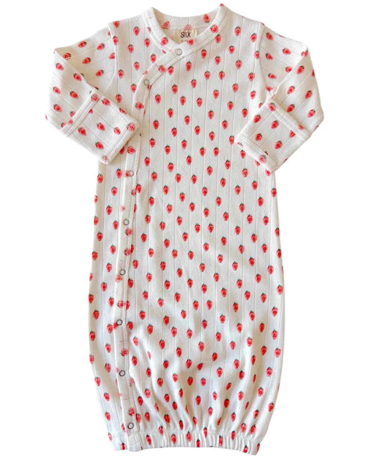 Pointelle Gown in White Strawberry