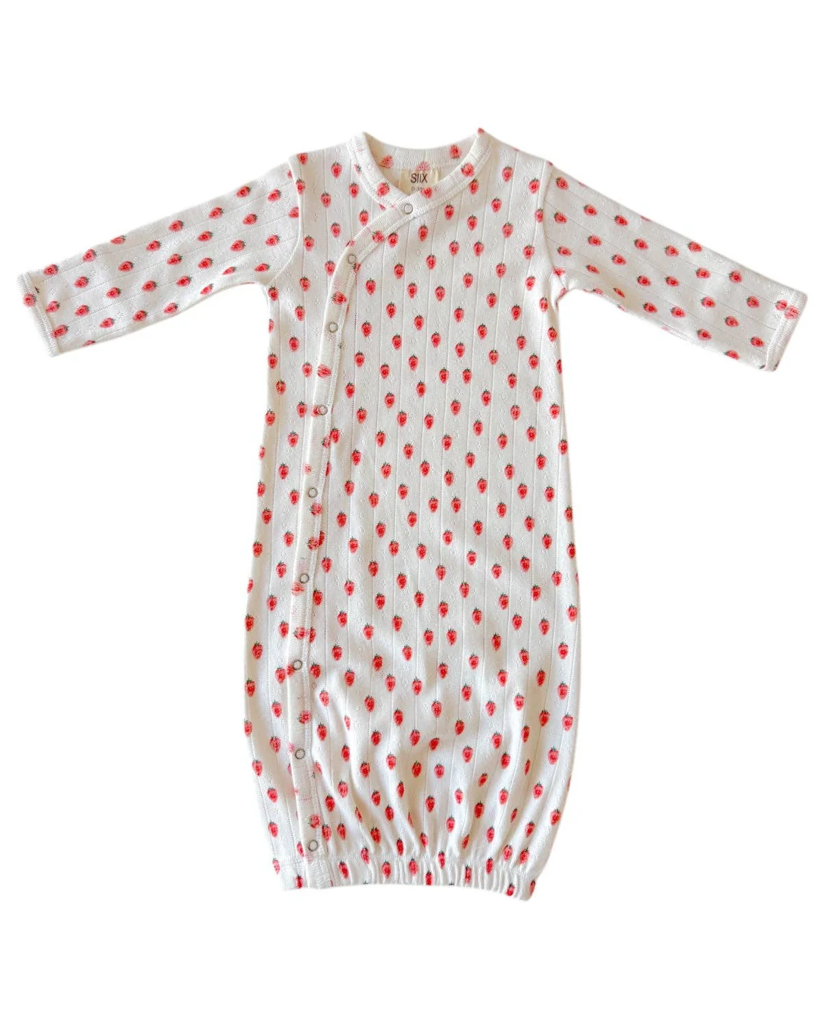 Pointelle Gown in White Strawberry - Image 2