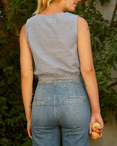 Polly Top in Blue Gingham - Image 4