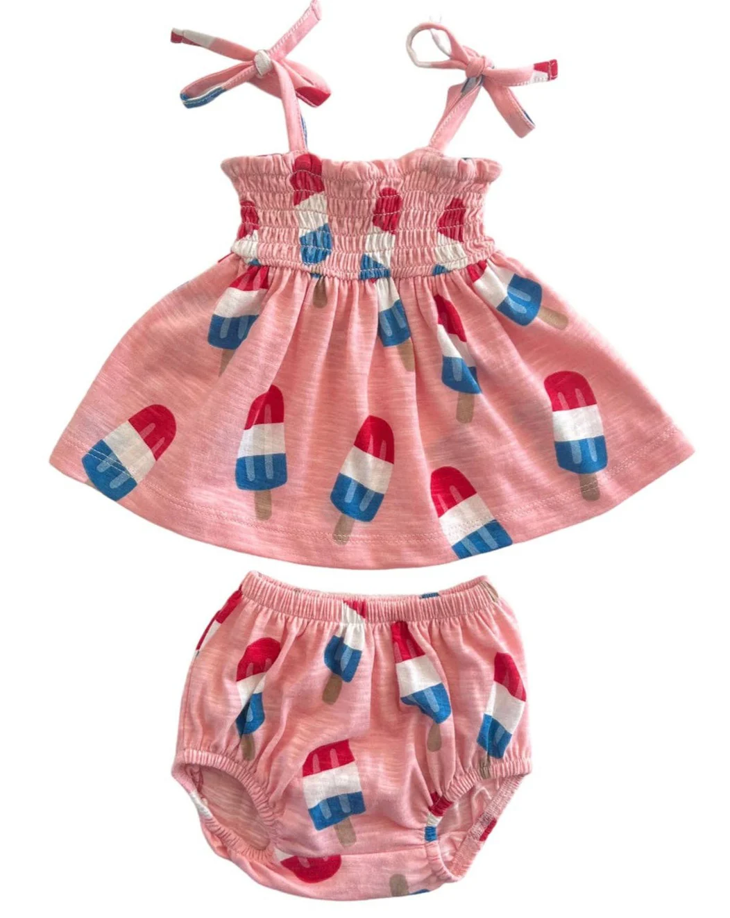 Smocked Set in Popsicle Pink - Image 3