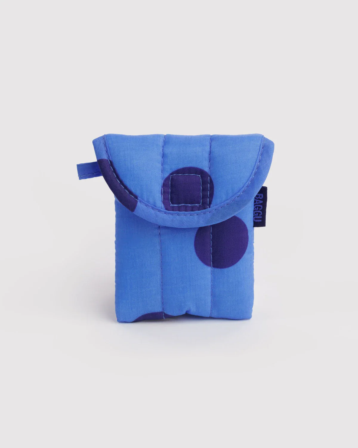 Puffy Earbuds Case in Blue Polka Dot