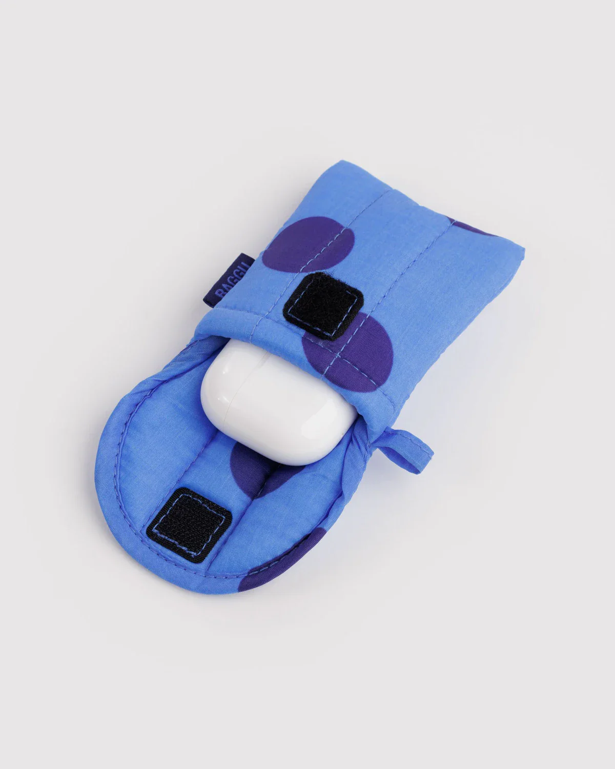 Puffy Earbuds Case in Blue Polka Dot - Image 3
