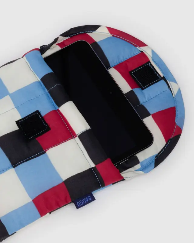 Puffy Tablet Sleeve in Painted Check - Image 2