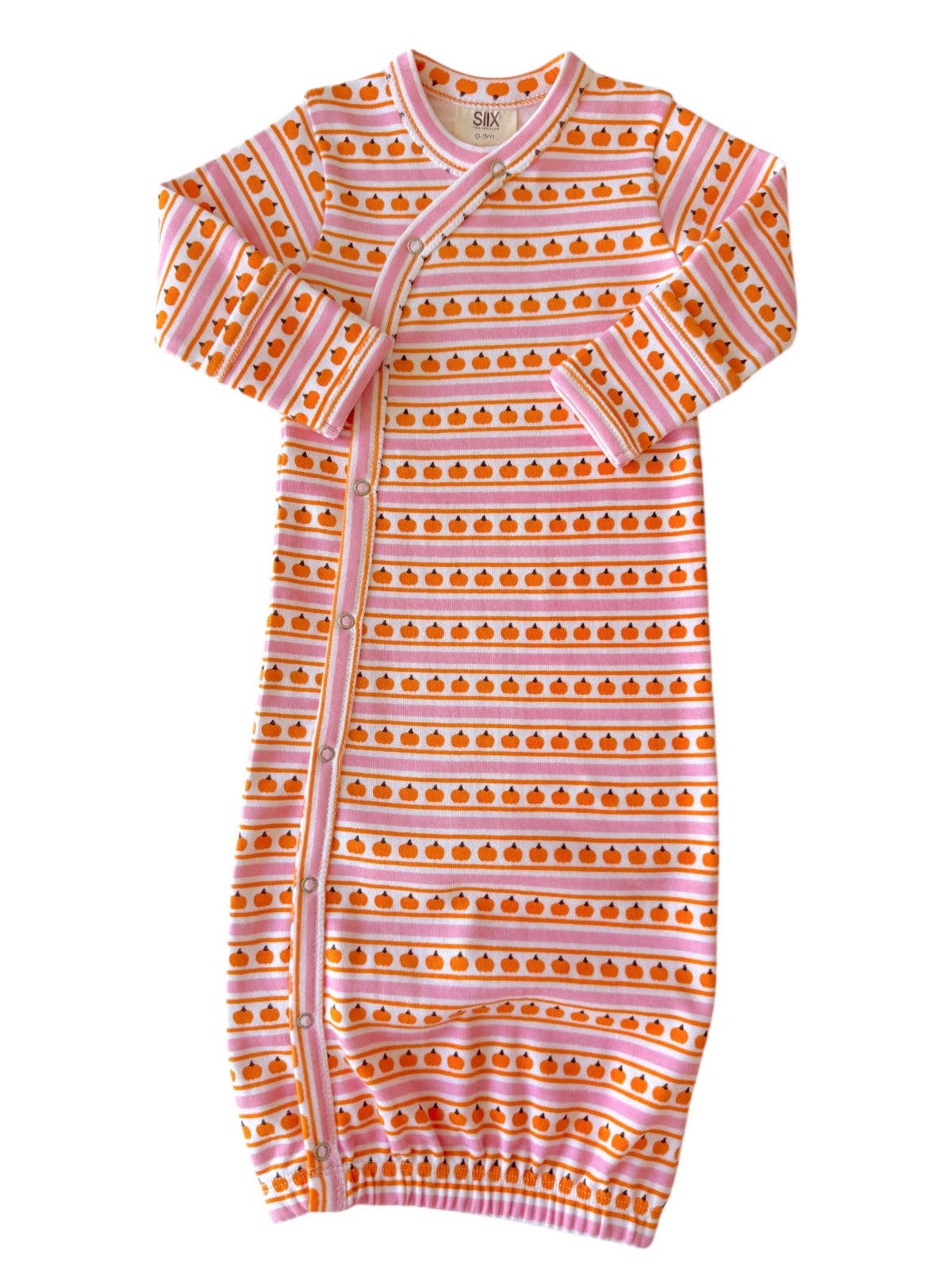 Gown in Pumpkin Stripe Pink