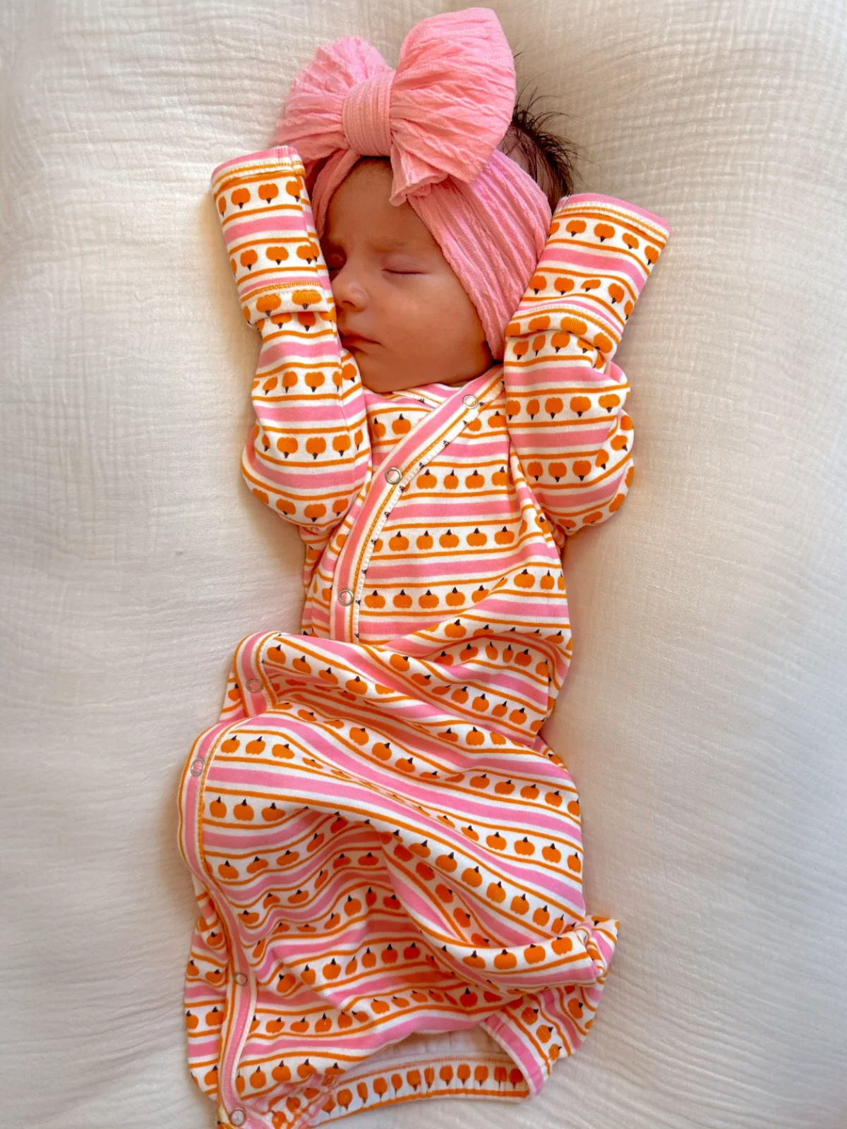 Gown in Pumpkin Stripe Pink - Image 3