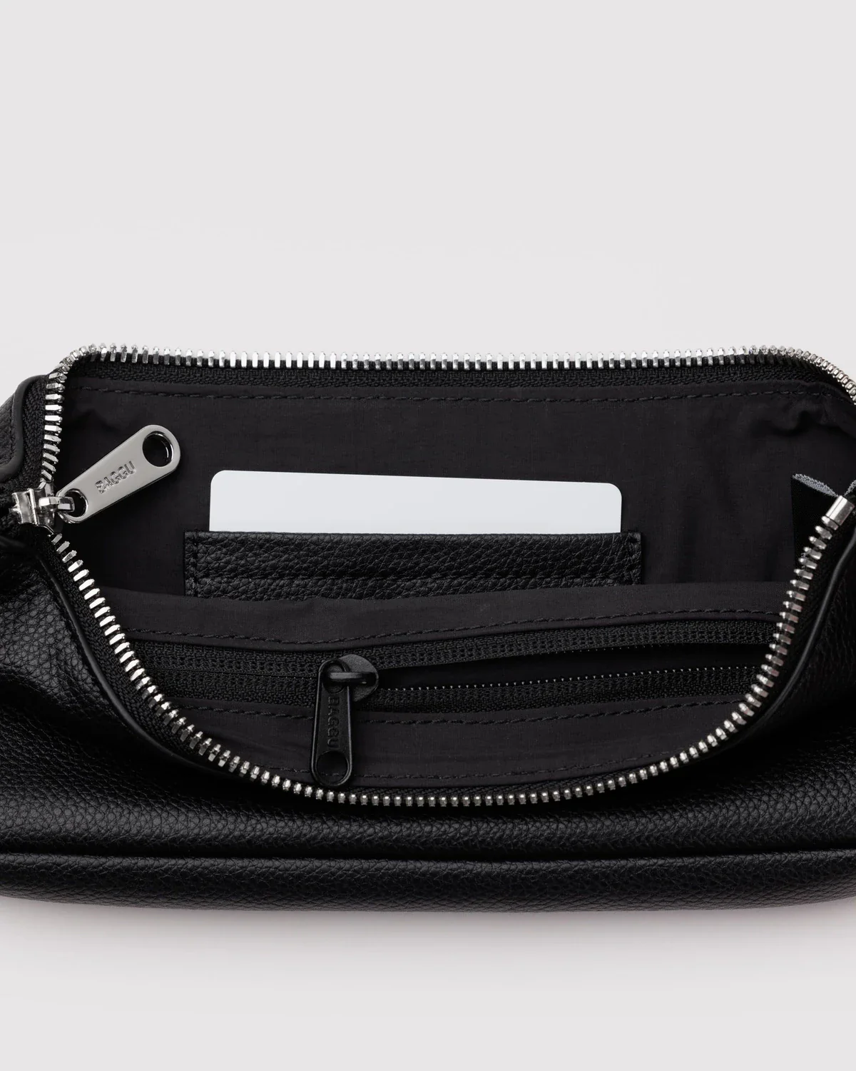 Recycled Leather Pochette in Black - Image 3