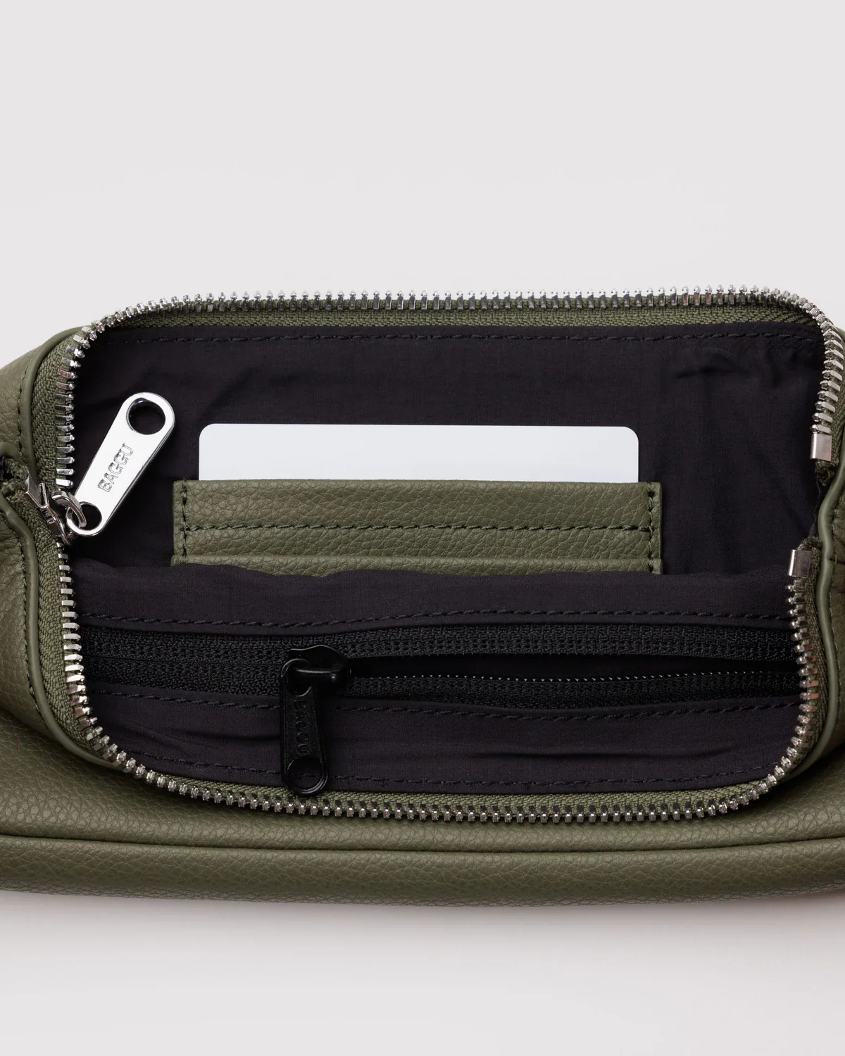 Recycled Leather Pochette in Loden - Image 4