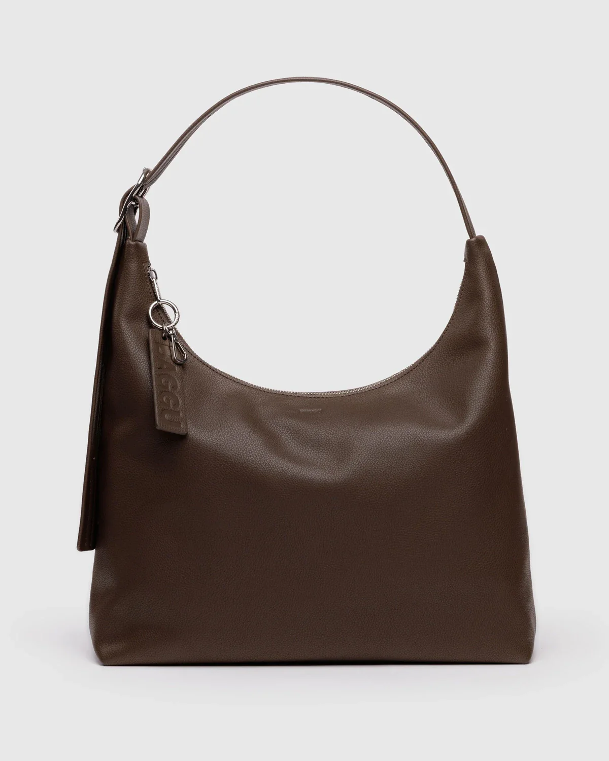 Recycled Leather Shoulder Bag in Brown