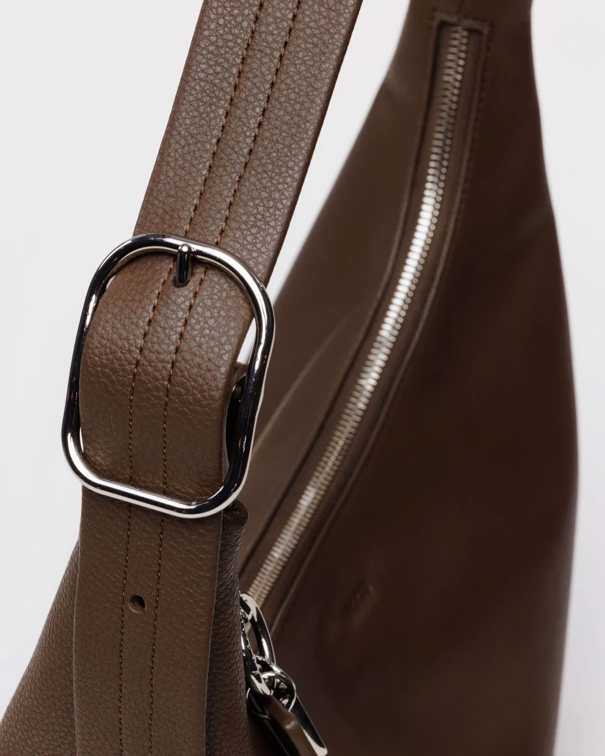 Recycled Leather Shoulder Bag in Brown - Image 5