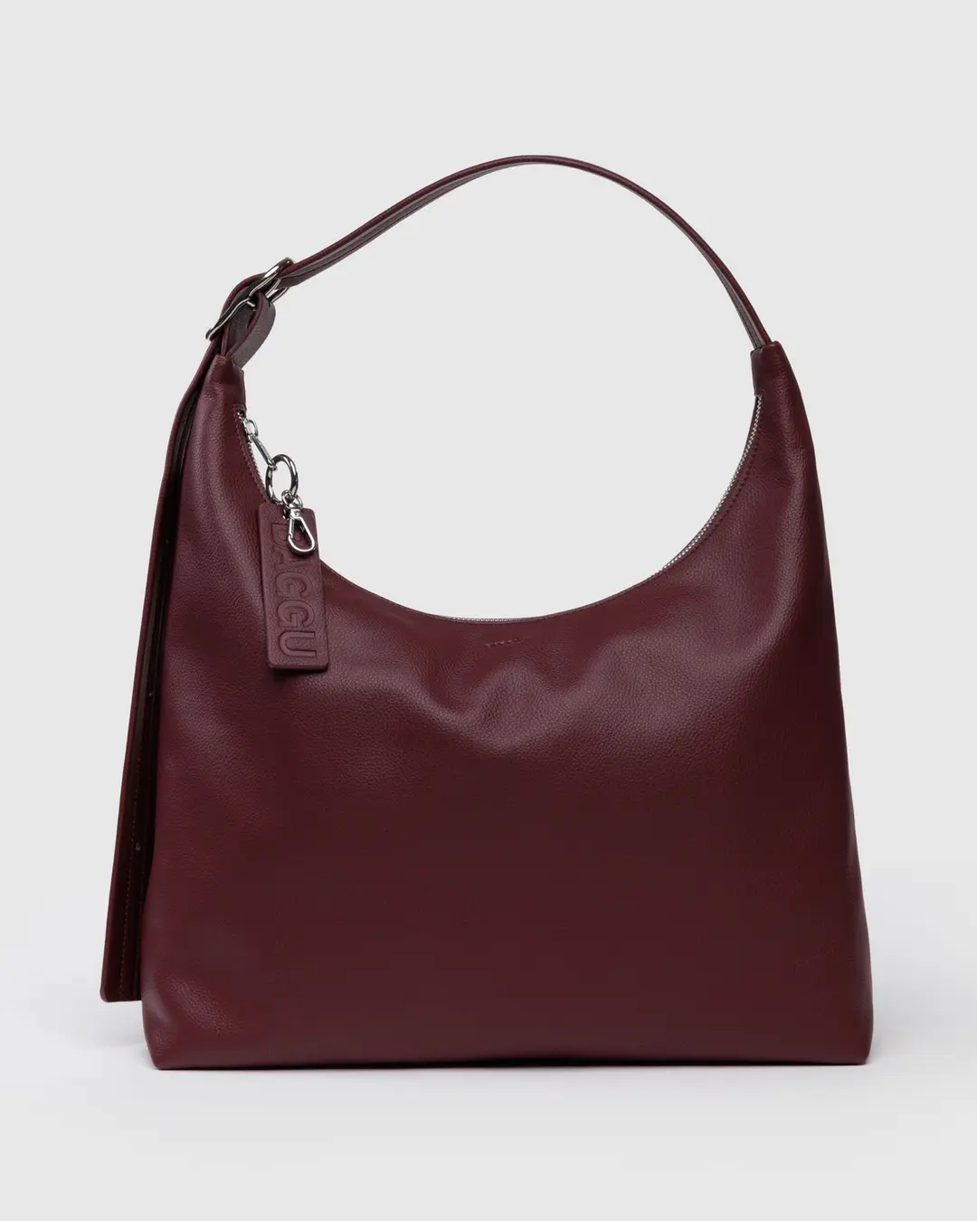 Recycled Leather Shoulder Bag in Mahogany