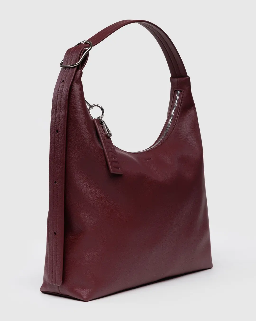 Recycled Leather Shoulder Bag in Mahogany - Image 2