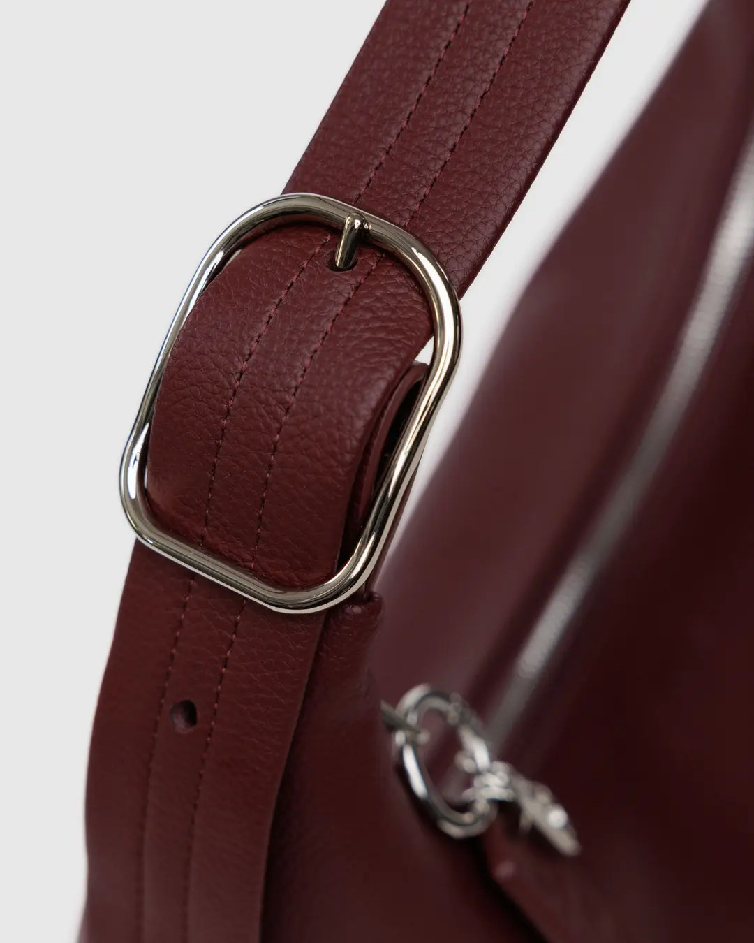 Recycled Leather Shoulder Bag in Mahogany - Image 3