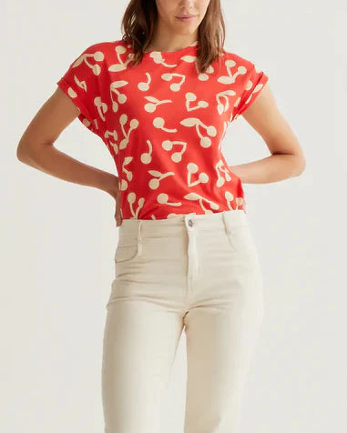 Red Cherry Print T-Shirt - Image 2
