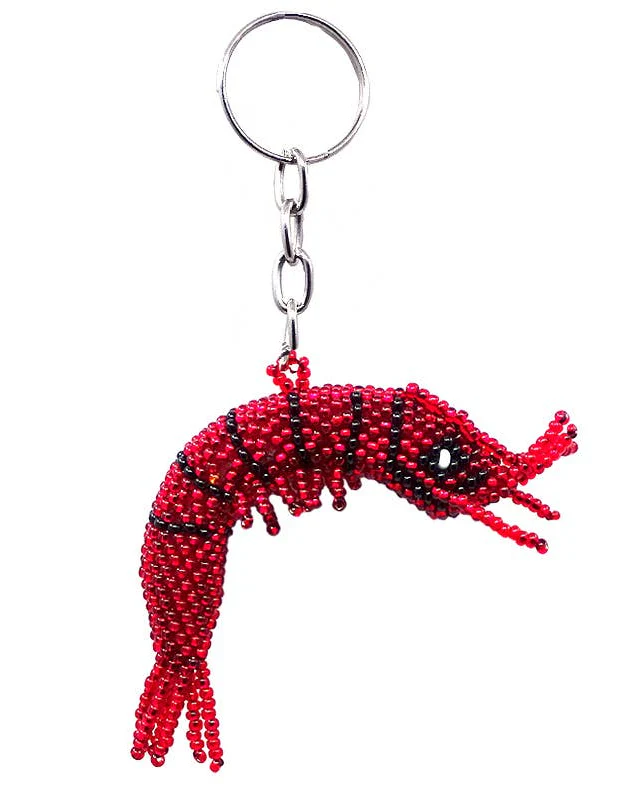 Shrimp Beaded Keychain