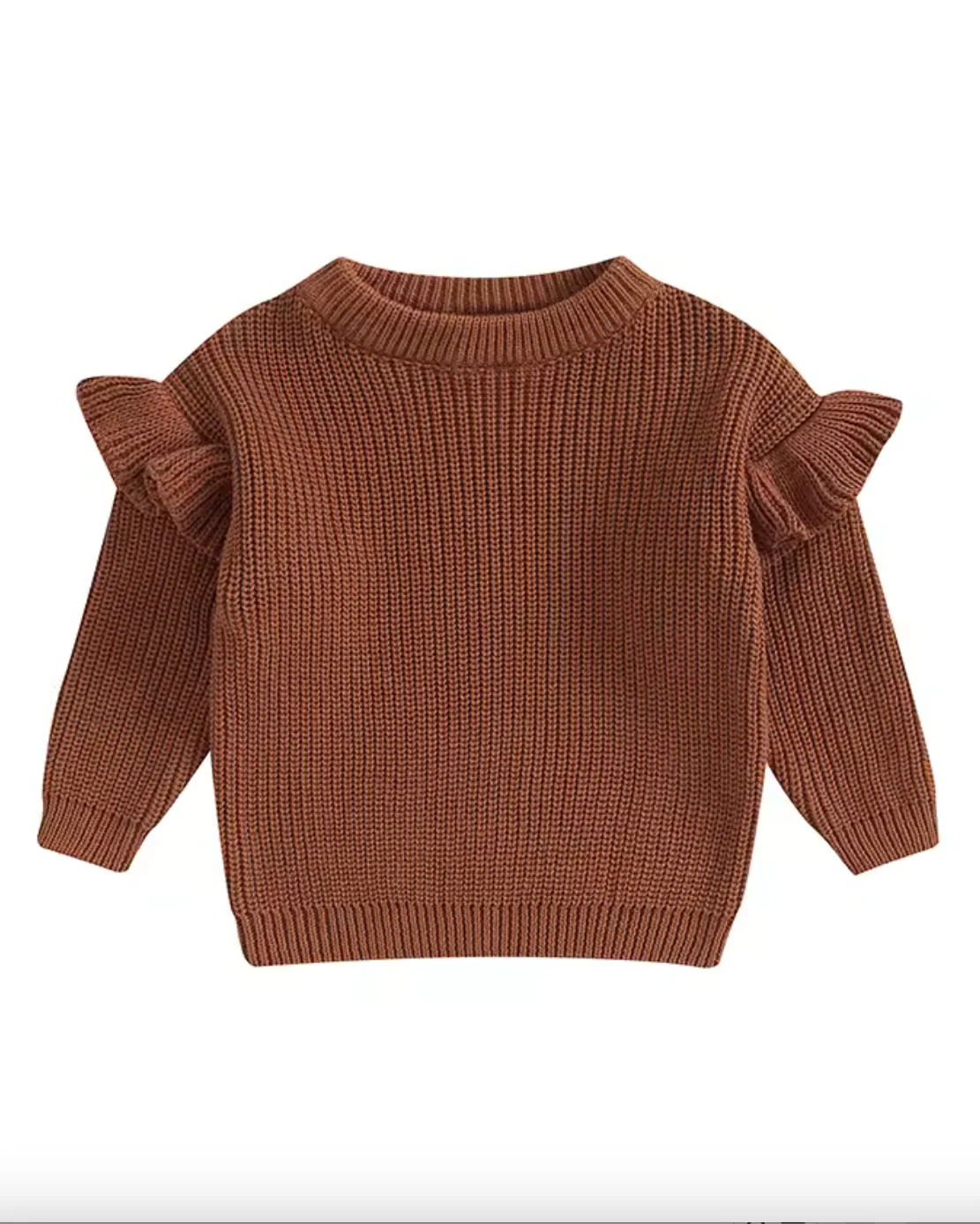 Ruffle Sweater in Brown