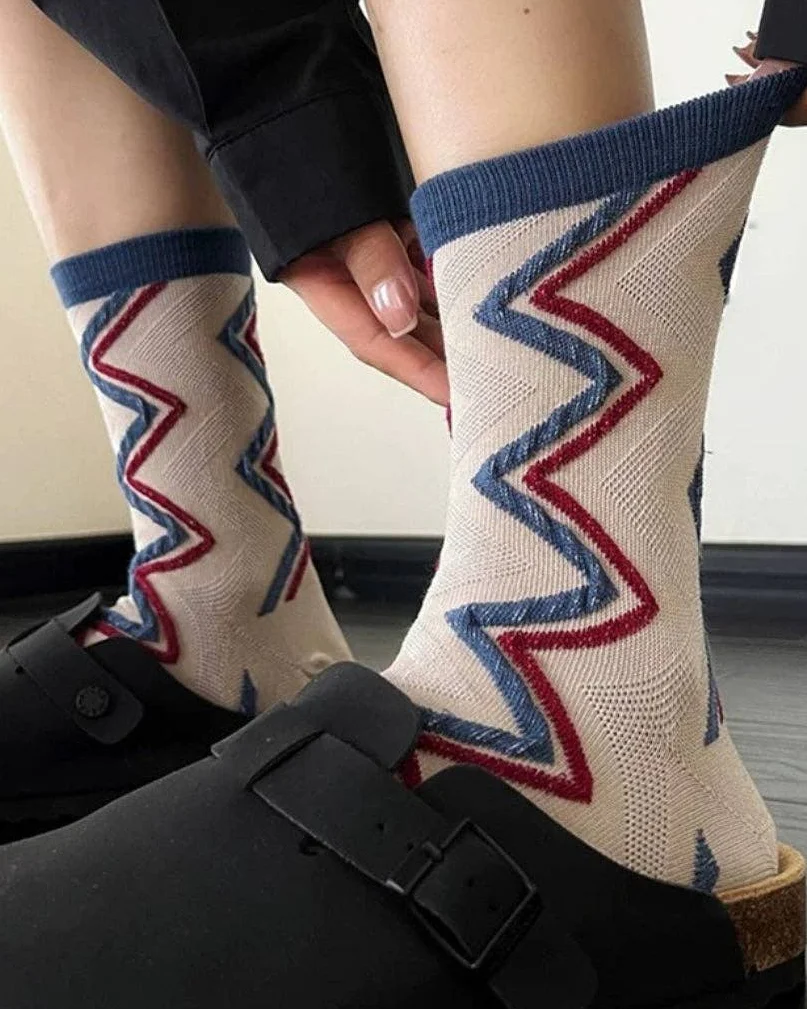 Abstract Line Art Socks - Image 2