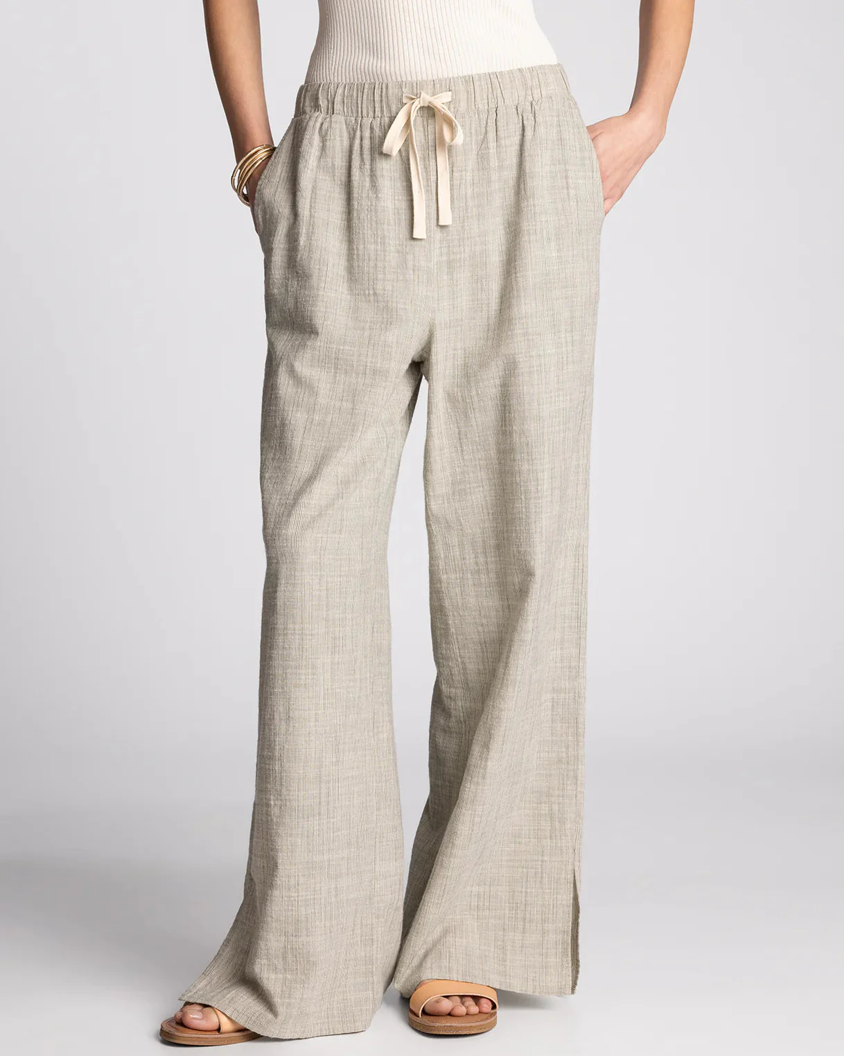 Sable Pants in Ivory Forest Stripe
