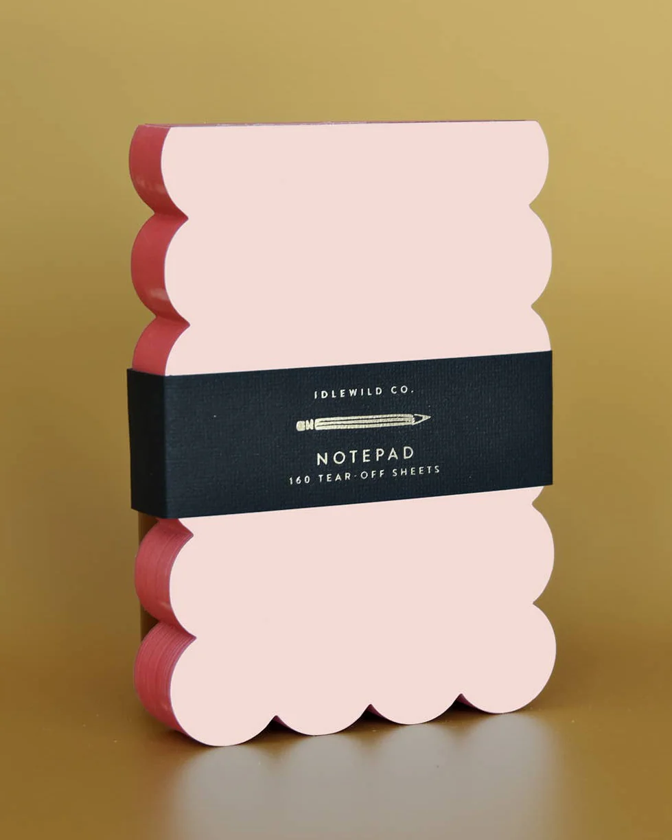 Scalloped Shaped Notepad in Peach