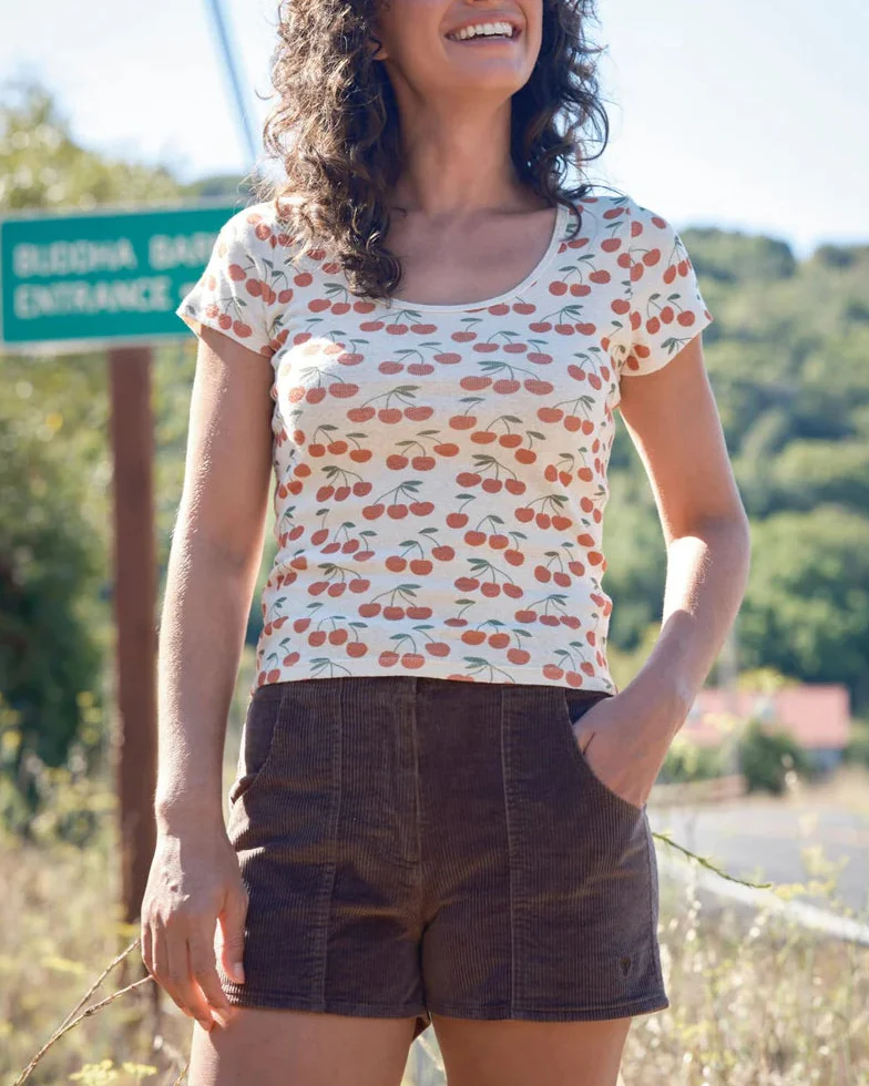 Scoop Ribsy Tee in Cherries - Image 3
