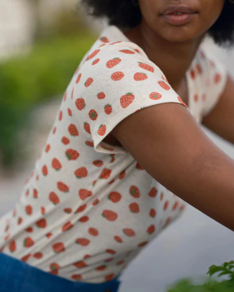 Scoop Ribsy Tee in Strawberry - Image 3