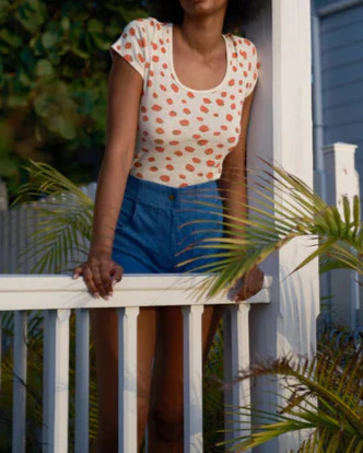 Scoop Ribsy Tee in Strawberry - Image 6