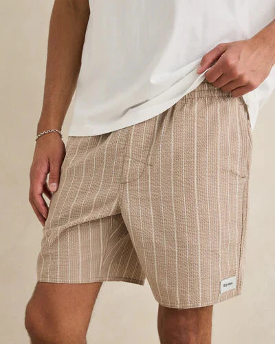 Seersucker Stripe Jam Short in Cedar