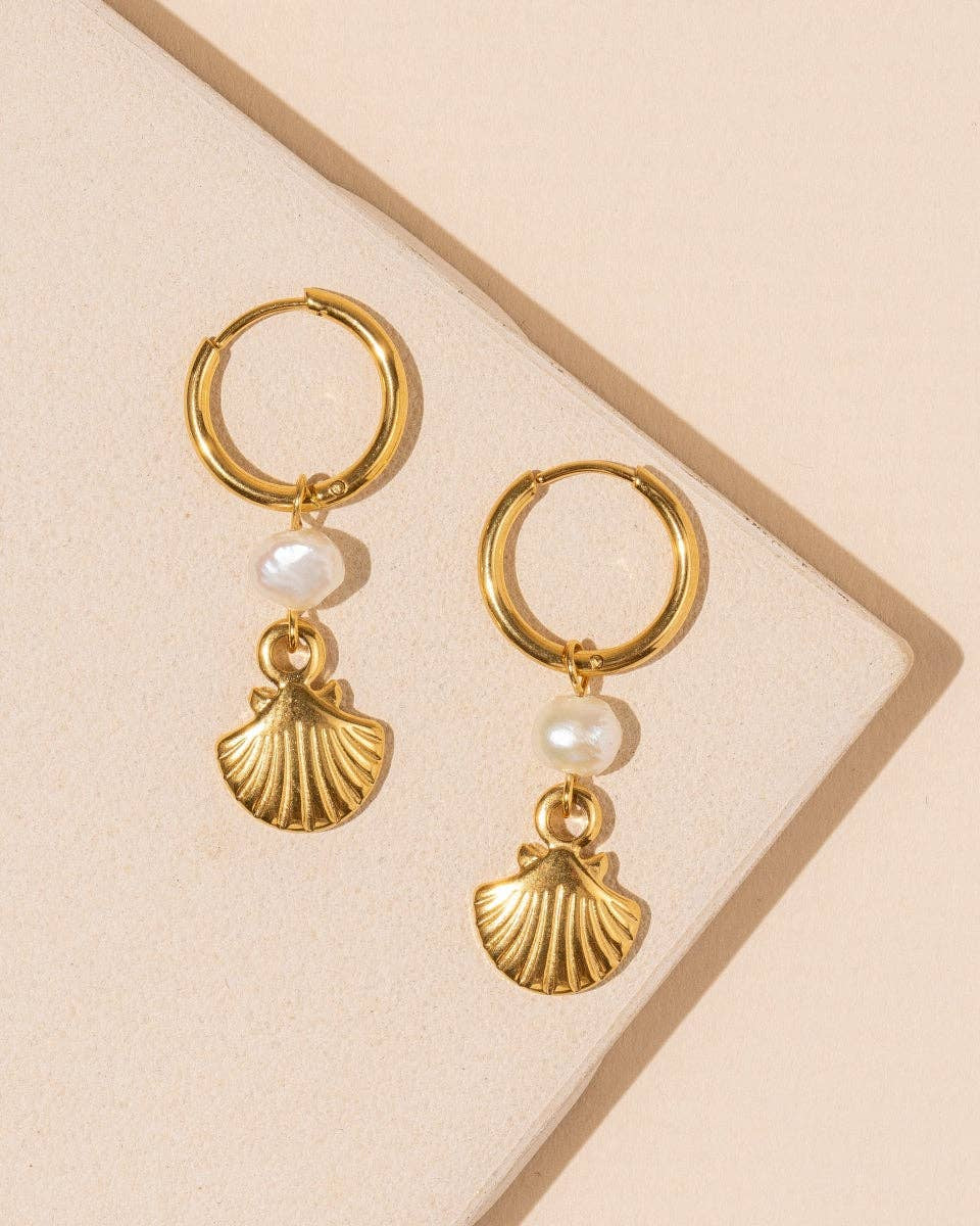 Shell and Pearl Earrings