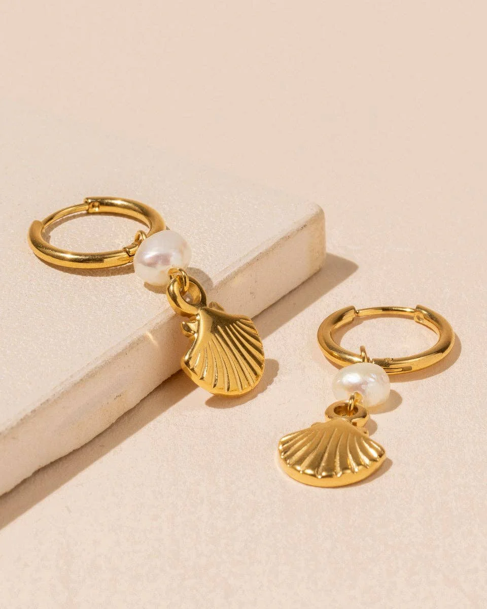 Shell and Pearl Earrings - Image 2