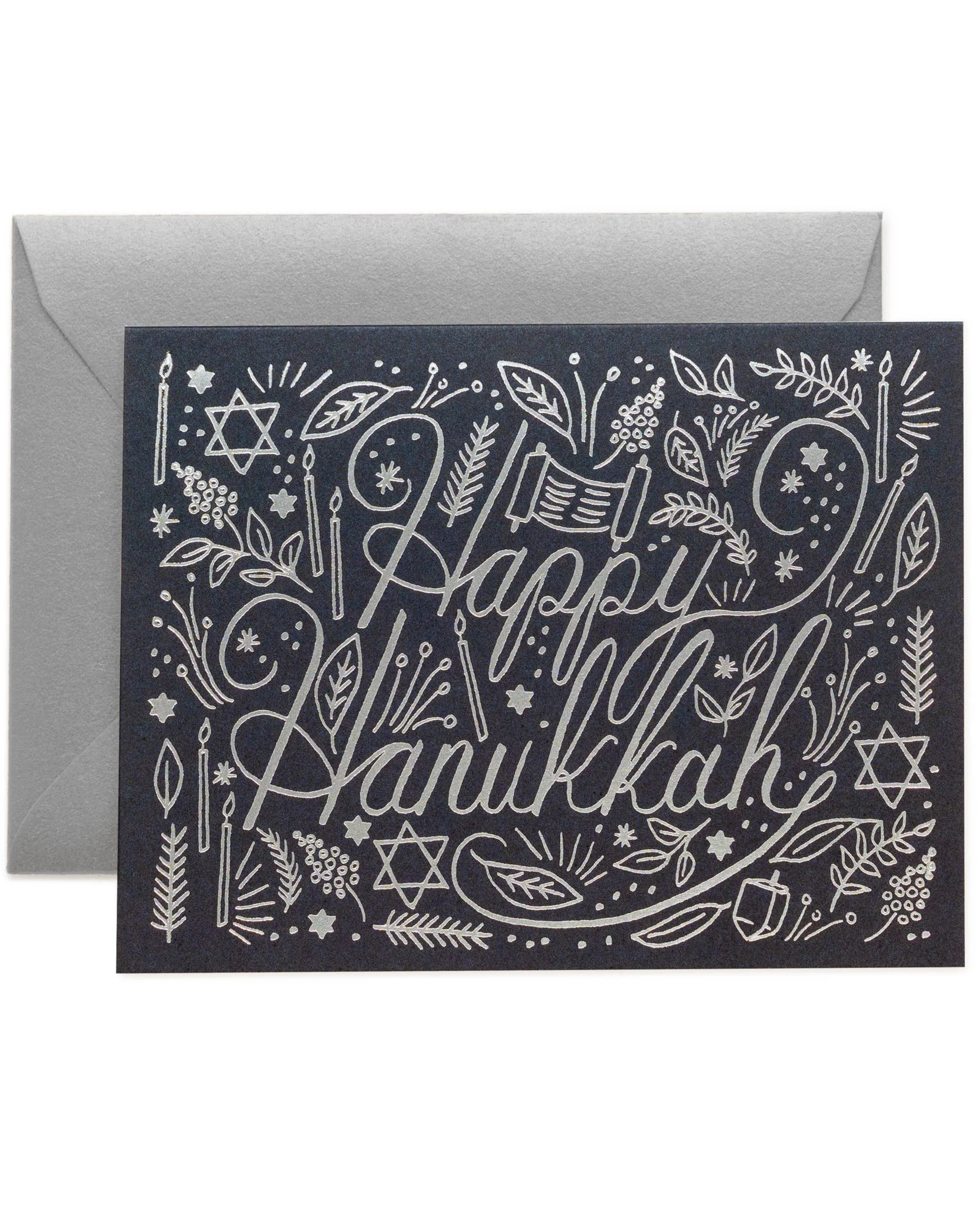 Silver Hanukkah card