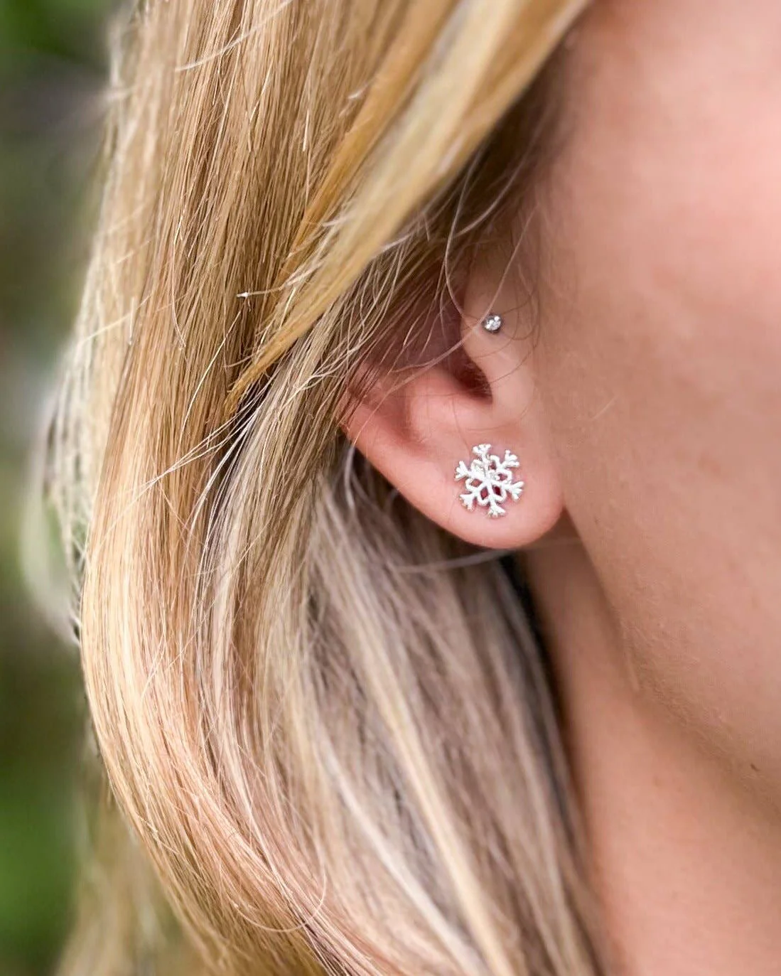 Silver Snowflake Stud