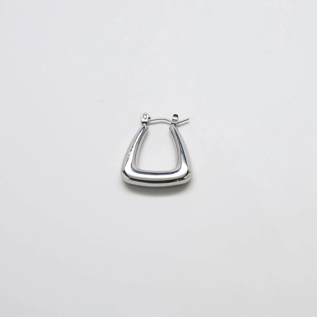 Silver Triangle Hoop Earrings - Image 3