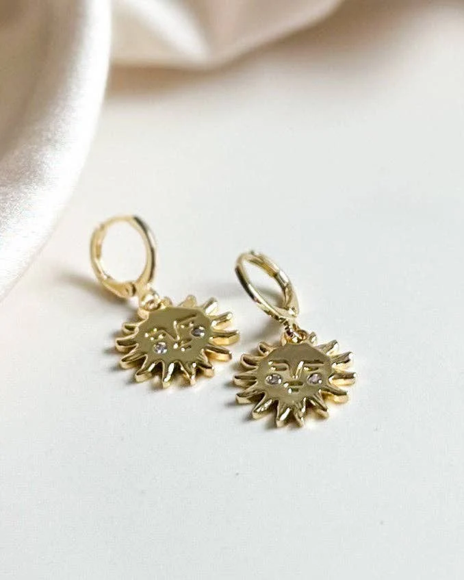 Sleeping Sun Hoop Earrings - Image 2