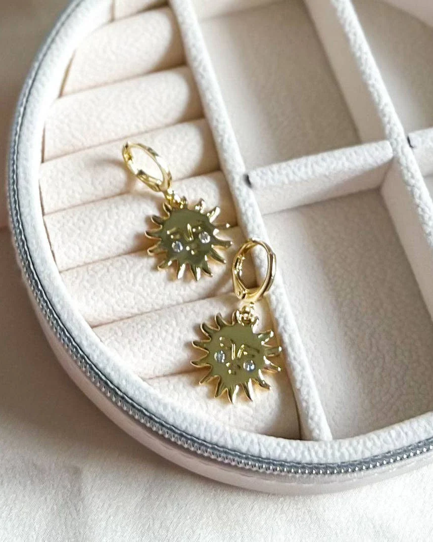 Sleeping Sun Hoop Earrings - Image 3