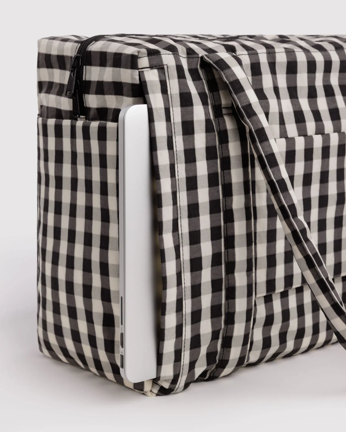 Small Cloud Carry-On in Black & Cream Gingham - Image 4