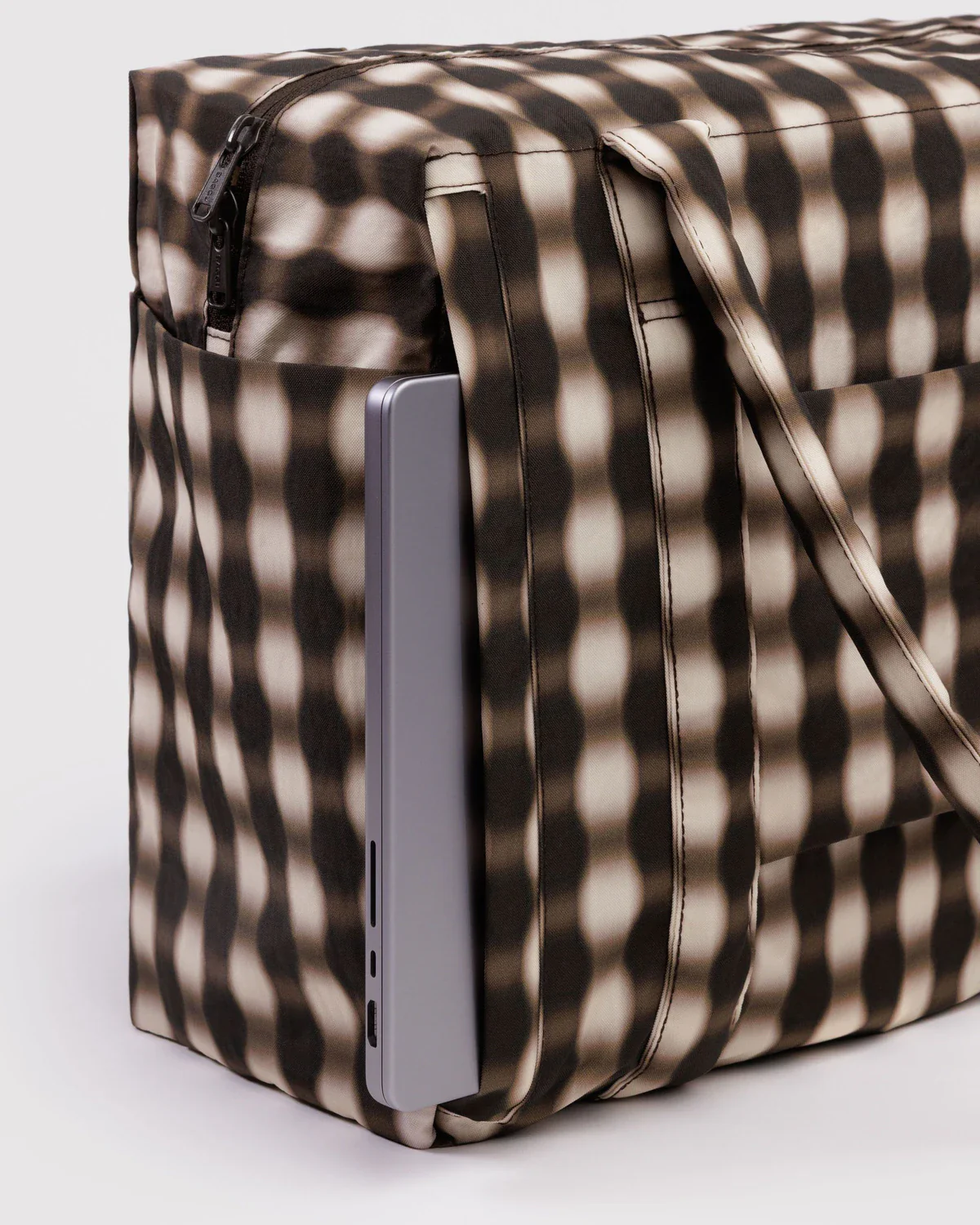 Small Cloud Carry-On in Blurred Gingham Brown - Image 4