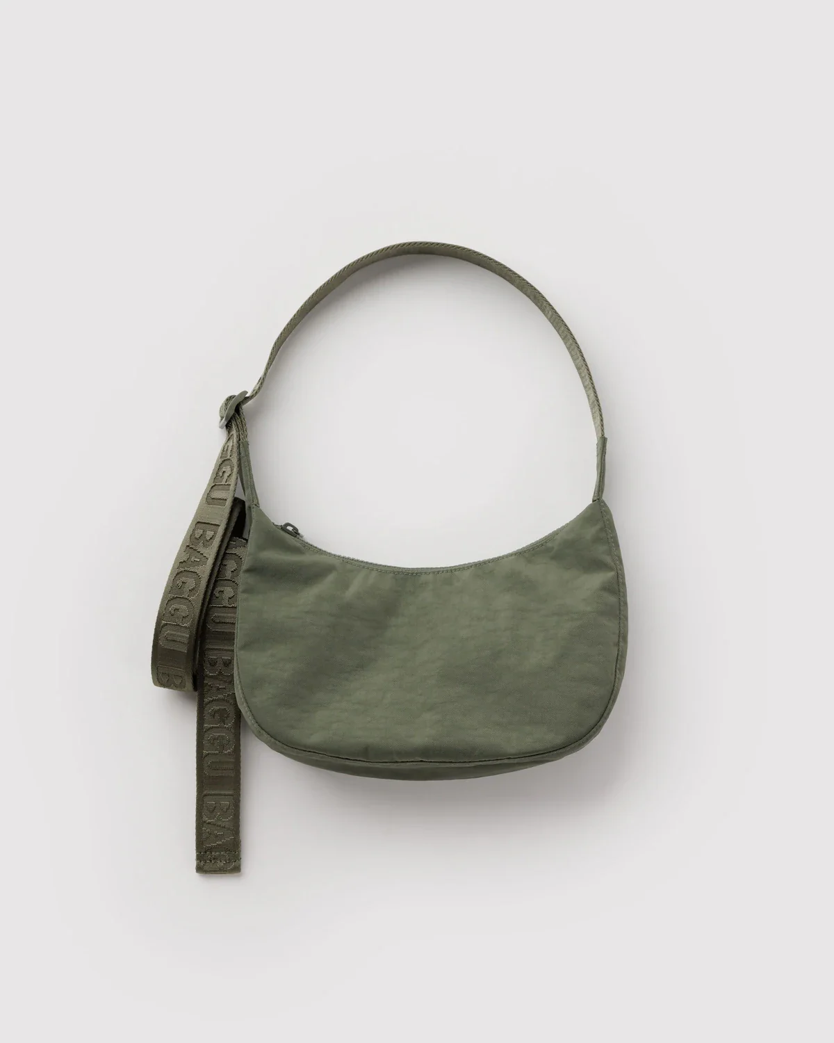 Small Nylon Crescent Bag in Caper