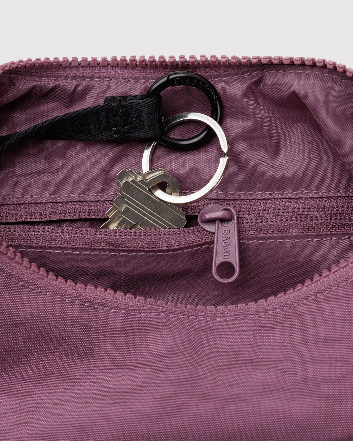 Small Nylon Crescent Bag in Wild Plum - Image 3