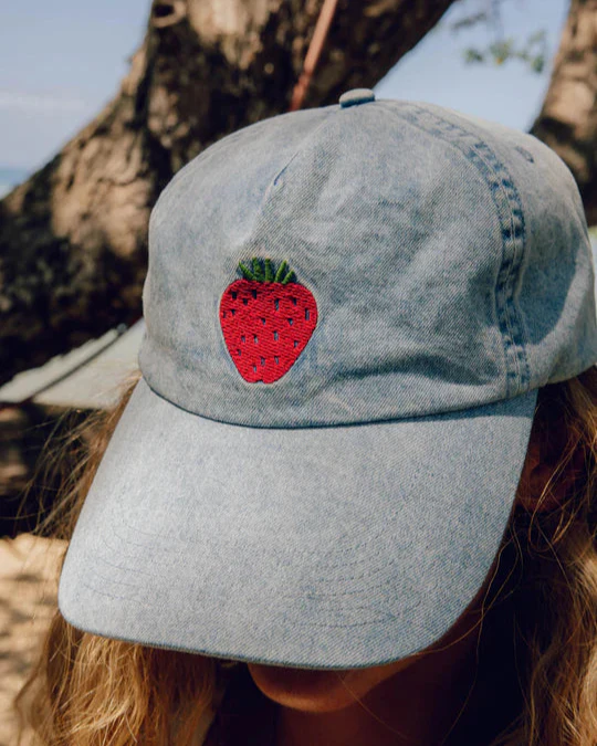 Strawberry Hat in Light Denim