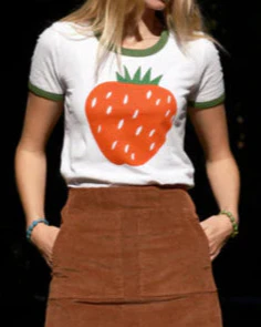 Strawberry Tee in White