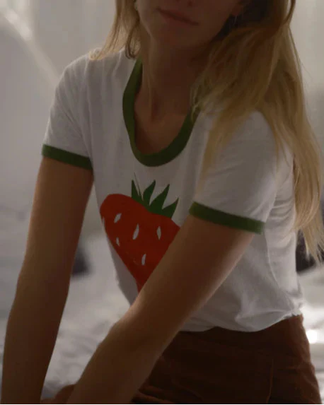 Strawberry Tee in White - Image 3