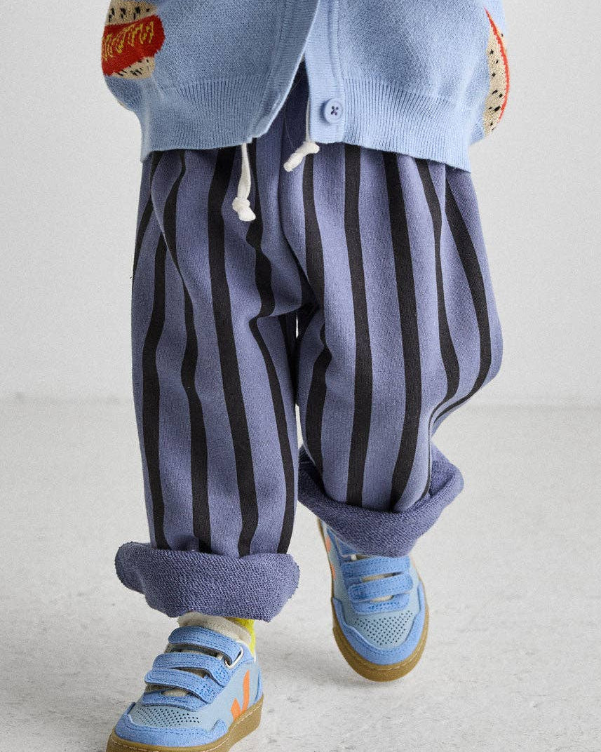 Striped Drawstring Pant in Blue & Black - Image 2
