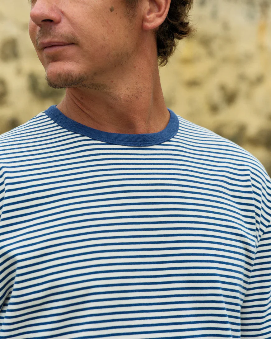Striped Heavy Tee in Natural/Indigo - Image 5