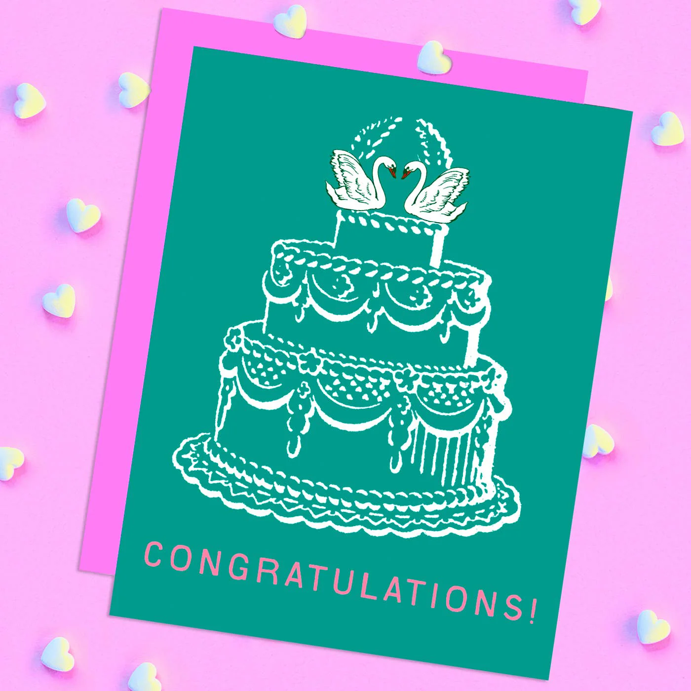 Wedding Cake Swan Card - Image 2