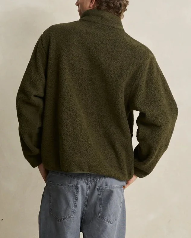 Tamas Zip Thru Fleece in Olive - Image 3